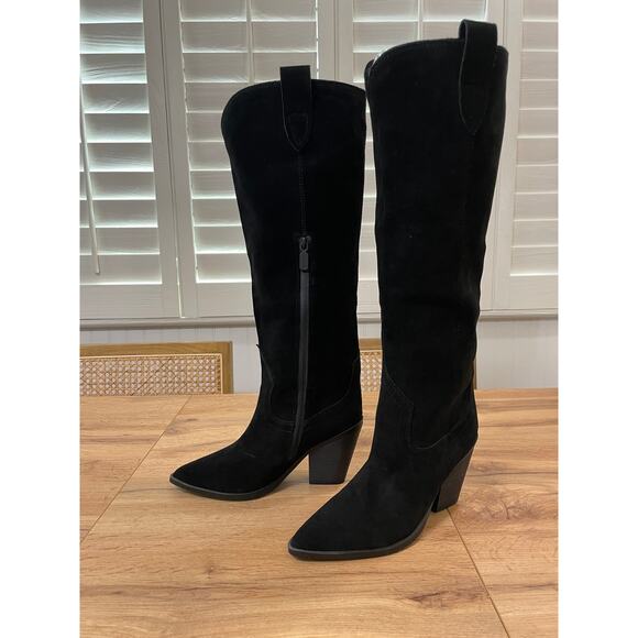 Blondo Women's Wylde Tall Boots Black Suede Size 6.5 NWT Waterproof Pointed Toe - Picture 4 of 13